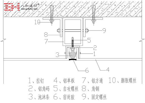 鋁單板留縫安裝2